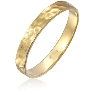 KUZZOI Ringe - Ring Bandring Herrenring Gehämmert 375er Gelbgold - Gr. 64 MM - in Gelbgold - für Damen