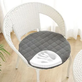 RZYW Rund Stuhlkissen 6er 4er 2er Set Weiche Sitzkissen Rund Waschbar Sitzkissen Stuhl rutschfest Sitzpolster Outdoor Stuhlauflage Bodenkissen für Küche Esszimmer Garten Büro,Darkgray,4er Set 30cm