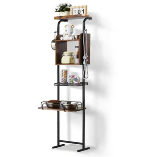 Vevor Futterstation 500 x 198 x 1450 mm, erhöhte Hundenäpfe, erhöhter Ständer für Hundenapf, Fressnapf, Hundenapfständer, Napfhalter höhenverstellbar, Hundebar für große, mittelgroße & kleine Hunde