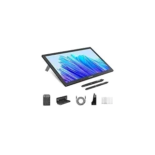 HUION KAMVAS Pro 19 4K UHD Grafiktablett mit Display 18,4", PenTech 4.0 batteriefreier Stylus mit 2nd Gen Anti-Glare geätztes Glas voll laminiertes Grafiktablett, 96% Adobe RGB Farbraum, Keydial Mini