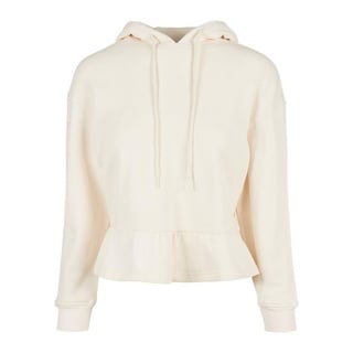 URBAN CLASSICS Ladies Organic Volants Hoody in Beige, Größe M