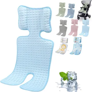 Sitzauflage,Anti Schwitz Einlage Kindersitz,Antischwitzauflage Kindersitz,Atmungsaktive Sommer Sitzeinlage Kühlt Und Schützt den Sitzbezug Vor Flecken Für Kinderwagen, Buggy (Hellblau)