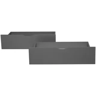 Homestyle4u Bettschubkasten, Grau, Holz Schlafzimmer, Betten, Bettkasten
