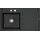 links Einbau-Küchenspüle Keramik pure black Excenterbetätigung 900 x 510 mm