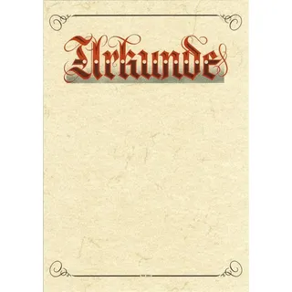 RNK Verlag Designpapier 2855 Urkunde Aufschrift "Urkunde" (Elefantenhautpapier) 190g/qm weiß D