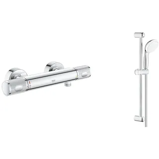 GROHE Precision Feel - Thermostat-Brausebatterie (wassersparend, S-Anschlüssen, Wandmontage), chrom, 34790000