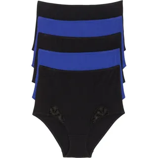 bonprix Taillenslip 5 St. Blau/Schwarz 44/46