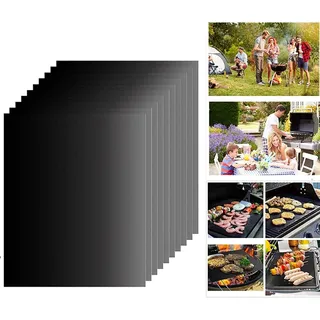 Grillmatte 10er Set Antihaft Grillmatten für Gasgrill und Holzkohle BBQ