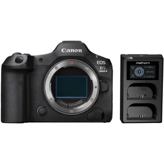 Canon EOS R5 Mark II mit Mathorn Dual-Akkuladegerät MBC-D200 für LP-E6NH
