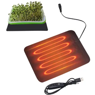 Pflanzen Heizmatte, Wärmematte Für Sämling Germination, 8,5 W Heizmatte Pflanzen, Wasserdichtes USB Heizkissen Mat 3 Temperaturen Wärmematte Reptilien Temperatur Heizkissen Mat Wärmer Bett Matte