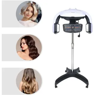 1500W Haartrockner Heizung Infrarot Stand Up Haartrockner Trockenhaube Färben Dauerwelle Ölbehandlung Maschine 0-60 °C Temperatur Einstellbar - Weiß