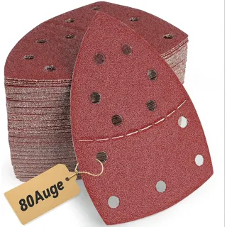 80 Stück Schleifpapier Dreieckschleifer Set 105x152 Mm (93x93x93 Mm), 80 Granularität, 11-loch Für Bosch Psm 100a, Psm 160, Psm 200 Aes, Psm 18, Für Holz, Metall, Kunststoff