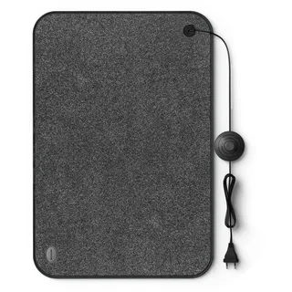 Björn&Schiller elektrischer Heizteppich mit Fußschalter, Heizmatte Fussboden, 75 Watt, Wärme für Füße, 40x60 cm, beheizbare Fußmatte für Büro und zu Hause, 210cm Kabel