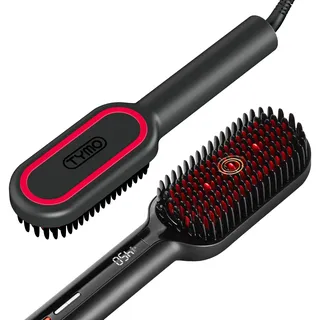 TYMO Ionen Haarglätterbürste - TYMO IONIC Plus Haarglättungsbürste, Professionelles Glättbürste,16 Temperaturen, 80-230°C, LCD-Display, Dual-Voltage, Anti-Verbrühungs, Glätteisen