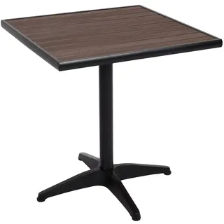Mendler HWC-J95 Bistrotisch 70 x 70 x 73 cm schwarz/dunkelbraun