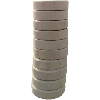 Miller Holz Baumscheiben - 10 Holzplättchen zum Basteln - Nachhaltig & Handgefertigt - vielseitig einsetzbare Holzuntersetzer - Holzscheiben rund Deko Holzbrett (6cm)