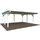 Doppel-Carport 555 x 372 cm Weiß lackiert