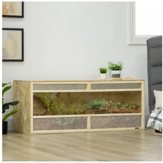 PawHut Terrarium mit Lüftungsgitter aus Glas 120 x 50 x 50cm