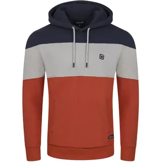 riverso Hoodie Herren RIVRemo Regular Fit Regular Fit Blau-Dawn Grau-Rot Beige Rot M