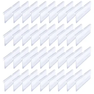 36 Stück Etikettenhalter Transparent Premium PVC Etikettenhalter Kunststoff Preisschilder Halter Label Regal Zeichen Display Halter Rgal Etikettenhalter für Draht-Regale Shop Supermärkten (10*4.2cm)