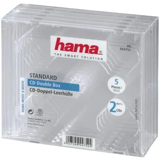 Hama 44752 CD-Doppel-Leerhülle 5er-Pack transperant