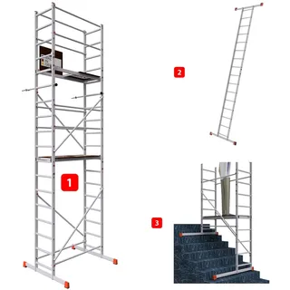 Altec AluCombine® 3.0-600 | 6m | Alu Standgerüst mit Traverse und Wandanker | Baugerüst Arbeitsbühne Montagegerüst Anlegeleiter Treppengerüst