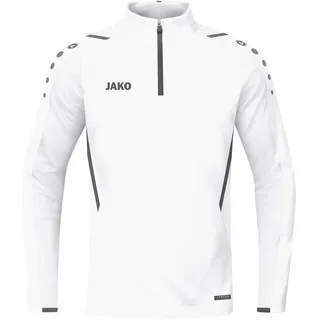 Jako Challenge Sweatshirt mit 1/4-Reißverschluss Kinder weiß/anthra light 128