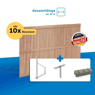 Holzbauzaun mit Massivholz Platten Set / Paket  ab 25m