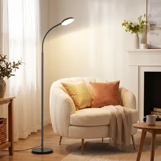 marctronic 18W Dimmbare LED Stehlampe, Fernbedienung, 1800LM, 2700K-6500K, Touch, Timer, Modern Schwarz