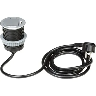 Tischsteckdose Versenkbar Schwarz 1,9 m Einbausteckdose Bodensteckdose Steckdose