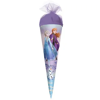 ROTH Schultüte klein Disney Frozen 35 cm - rund, Tüllverschluss - Zuckertüte Disney Frozen Schulanfang