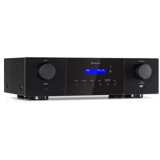 Auna AMP-4000 DAB Hifi-Stereo-Verstärker, DAB+-Radio, USB Fernbedienung, LED-Display schwarz
