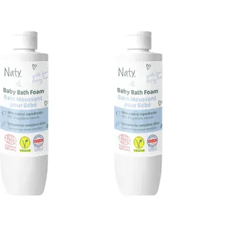 Naty Baby Badeschaum 240 ml – keine Tränen, ohne Duftstoffe, 98% natürlichen Ursprungs, vegan, zertifizierte Naturkostmetik (COSMOS Natural), für empfindliche Haut, ohne Sulfate (SLS/SLES)