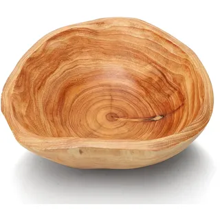 LUPATDY Obstschale aus Natur Holz, Naturholz SalatSchüssel, Handgemachte Unregelmäßige Kreative Holzschale, Holz Deko Servierschüssel für Obst Salate Snac (25-29CM)
