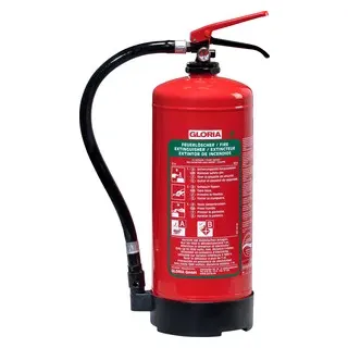 GLORIA fluorfreier Schaum-Dauerdruckfeuerlöscher 6L mit Wandhalterung DIN EN 3, Brandklasse A & B
