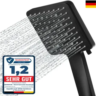 Newentor Duschkopf Regendusche [TESTSIEGER], Handbrause Duschkopf Gross, Wassersparender Duschkopf Hochdruck, Duschkopf XXL 6 Strahlarten (Duschkopf ohne Schlauch)