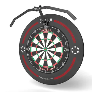 SOLLA LED Faltbare Dartscheibe Licht, TOR135 tragbare Beleuchtung für alle Dartscheiben, einstellbare Bestrahlungswinkel und Helligkeit, professionelle beleuchtete Darts Zubehör