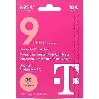 Telekom MagentaMobil Prepaid Basic Simkarte mit 10 € Startguthaben