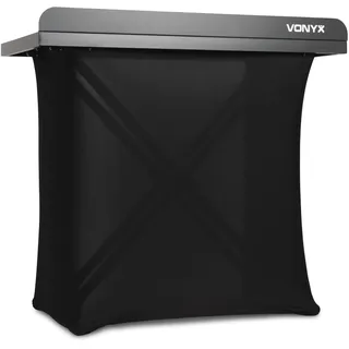 Vonyx DBE100 - Mobiler DJ Tisch, 1 Meter, Höhenverstellbarer Stehtisch, 20kg Belastbar, DJ Pult mit Husse - Stabiler Multifunktionstisch für DJ & Messe – Inkl. Tasche, 100x50cm Schwarz