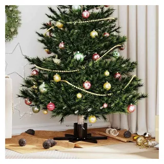 vidaXL Weihnachtsbaumständer Schwarz 50 x 50 x 15,5 cm Stahl