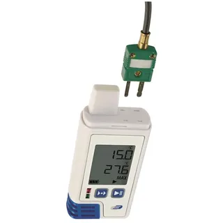 TFA Dostmann Datenlogger für Temperatur LOG200 TC, 31.1060.02, Speicher für 60.000 Datensätze, USB Schnittstelle, PDF Ausgabe, ISO-Zertifikat, weiß mit temperatur
