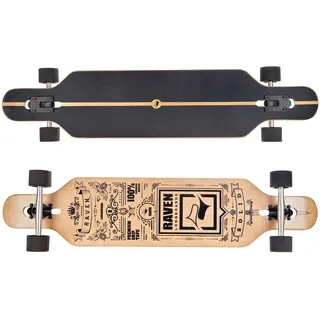 RAVEN Longboard Skateboard für Kinder Erwachsene Jungen Mädchen | Aluminium Trucks | PU Räder | ABEC-9 Chrome Kugellager | (Solid)