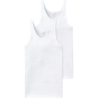 SCHIESSER Unterhemd 2er Pack Essentials Herren Weiß