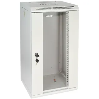 HMF 63312-07 Serverschrank 10 Zoll, 12 HE, Netzwerkschrank, Wandschrank, 10", 31,2 x 30 x 61,6 cm, Voll Montiert, Lichtgrau
