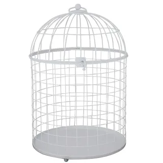 Grafelstein Deko Vogelkäfig Hedwig – Landhausstil Deko, Höhe 38,5 cm, Durchmesser 25,5 cm, Elegante weiße Farbe, vielseitig einsetzbar für Kerzen, Lichterketten & mehr – Zeitlose Dekoration