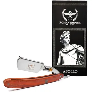 Razor Blades Club Römisches Reich Rasiermesser Apollo, professioneller Friseurrasierer für Bart, Schnurrbart und Konturen (Silber, 1 Stück)