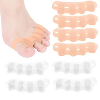 Zehenspreizer für alle Zehen, 4 Paar Hammerzehen Korrektoren, Zehentrenner Silikon, Zehenstrecker Korrektur Set gegen Hallux Valgus, für Yoga-Übungen, Fußausrichtung