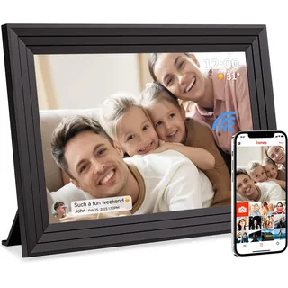 Elektronischer Digitaler Bilderrahmen WLAN Frameo - 10,1 Zoll 32GB WiFi Digitale Photo Frame 1280x800 HD IPS Touchscreen Speicher Automatische Rotation Teilen Sie Fotos und Videos Sofort Luakug
