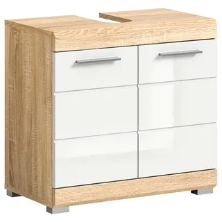 xonox.home Waschbeckenunterschrank Lambada 60 x 56 x 34 cm Weiß Hochglanz