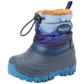 Playshoes Winter-bootie Berge Unisex Kinder Schneestiefel, Blau Berge, 22/23 EU